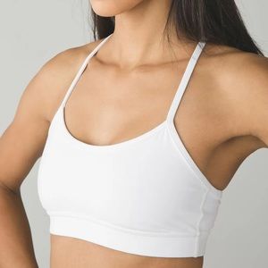 White Lululemon Flow Y Bra, size 2
